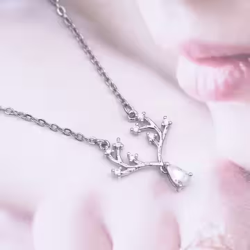 925銀飾×梅花鹿×鎖骨項鍊