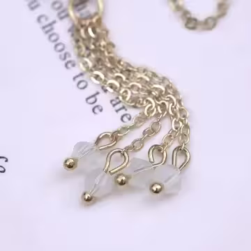 藍白紅相漸流蘇×固定式串珠手鍊