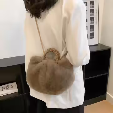 毛毛南瓜包×斜背包×棕咖