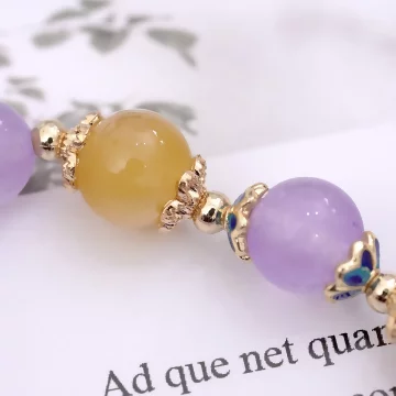 薰衣草浪漫紫流蘇×固定式串珠手鍊 .avif