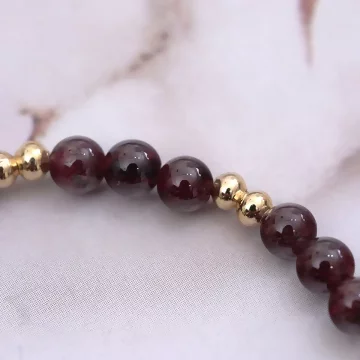 小石榴琉璃流蘇×固定式串珠手鍊 .avif