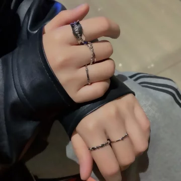 嘻哈金屬小圓珠×五套件戒指組 .avif