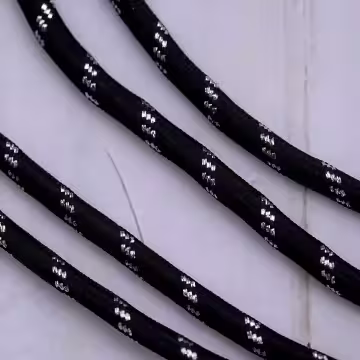 可調節雙環×銀色×銀蔥黑色布滌綸繩×手機斜背雙勾掛繩×銀黑色