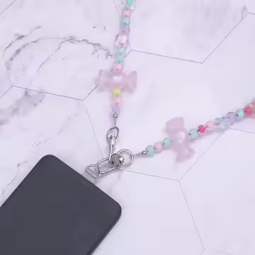 粉紅糖果×手機斜背雙勾掛繩