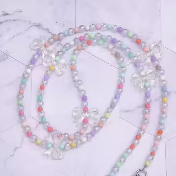 彩色蝴蝶結×手機斜背雙勾掛繩