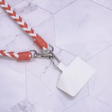 拼色麻花辮子×手機斜背雙勾掛繩×紅色.avif