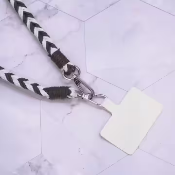 拼色麻花辮子×手機斜背雙勾掛繩×棕咖