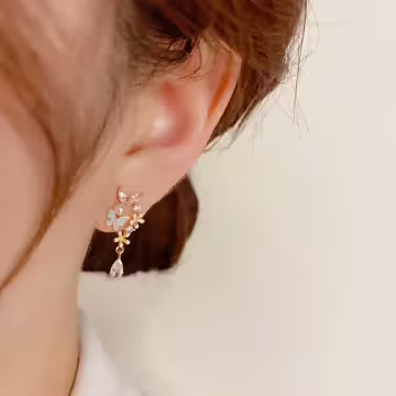 蝴蝶花園×蚊香盤U型耳夾