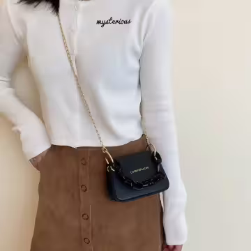 糖果色鍊條小廢包×斜背包×黑色