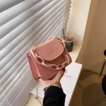 糖果色鍊條小廢包×斜背包×粉色