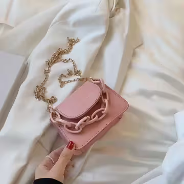 糖果色鍊條小廢包×斜背包×粉色