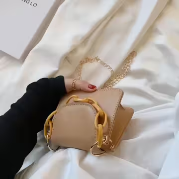 糖果色鍊條小廢包×斜背包×駝色