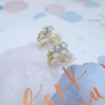 小櫻花落下×蚊香盤U型耳夾