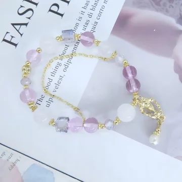 晶透粉琉璃紫寶石×固定式串珠手鍊.avif