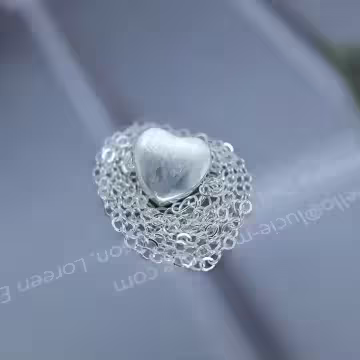 925銀飾&times;簡約磨砂愛心&times;鎖骨項鍊 