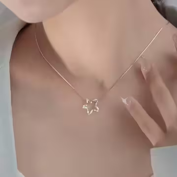 925銀飾×塗鴉鏤空星星×鎖骨項鍊