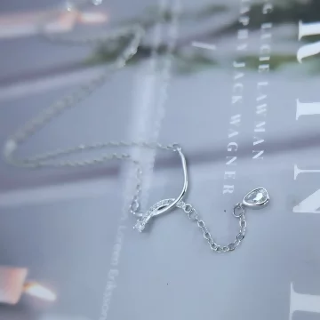 925銀飾×交織晶鑽垂墜水滴×鎖骨項鍊 .avif