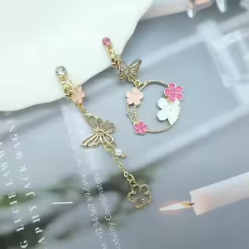 櫻花追蝶×不對稱三角耳夾