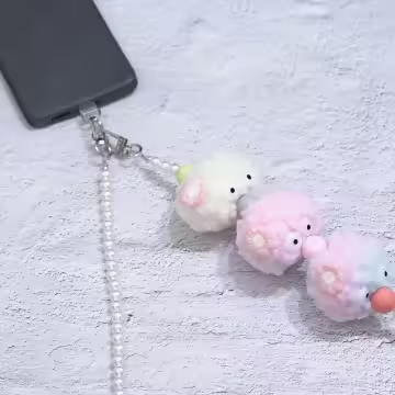 彩色煤炭球×手機斜背雙勾掛繩