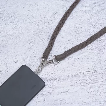 單色結辮編織×手機斜背雙勾掛繩×棕色.avif