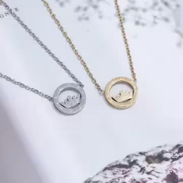 316鋼飾×皇冠之心×鎖骨項鍊×銀色