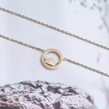 316鋼飾×皇冠之心×鎖骨項鍊×金色