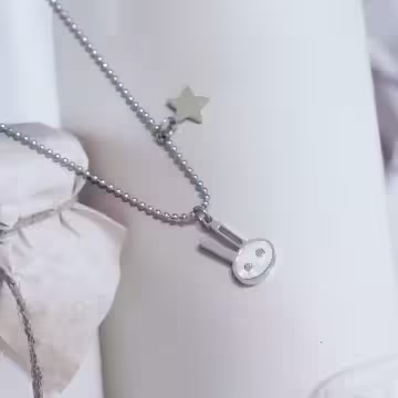 316鋼飾×小白兔星星×鎖骨項鍊×銀色