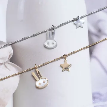316鋼飾×小白兔星星×鎖骨項鍊×銀色.avif