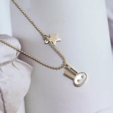 316鋼飾×小白兔星星×鎖骨項鍊×金色.avif
