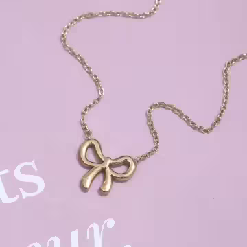 316鋼飾×蝴蝶結×鎖骨項鍊×金色