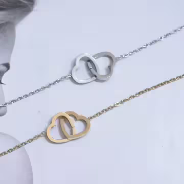 316鋼飾×心心相印×鎖骨項鍊×金色