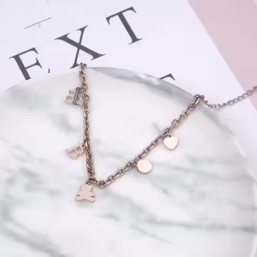 316鋼飾×小熊BABY×手鍊×玫瑰金