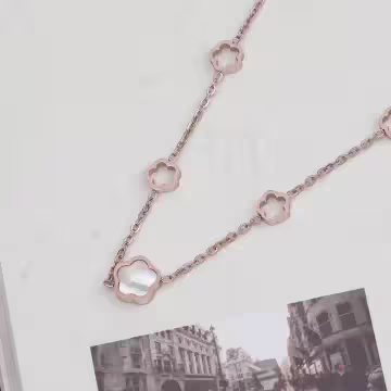 316鋼飾×小梅花×手鍊×玫瑰金