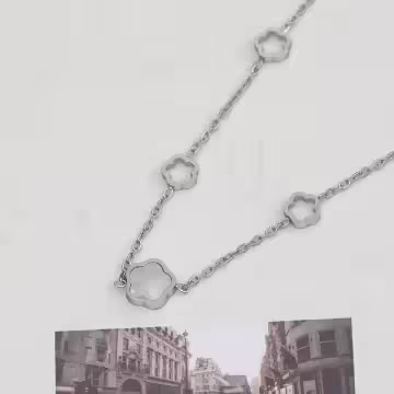 316鋼飾×小梅花×手鍊×銀色