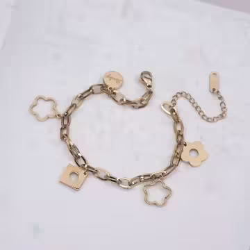 316鋼飾×小花朵 ×手鍊×玫瑰金