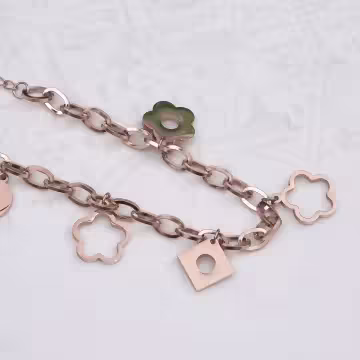 316鋼飾×小花朵 ×手鍊×玫瑰金