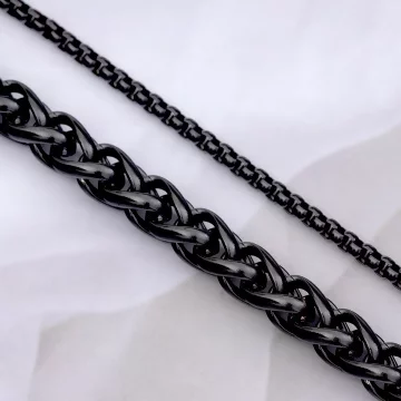 316鋼飾×龍骨雙鍊 ×中性手鍊×黑色.avif