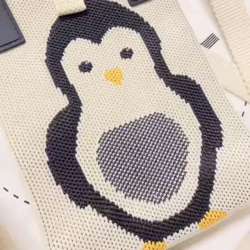 灰企鵝×針織×斜背包