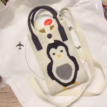 灰企鵝×針織×斜背包