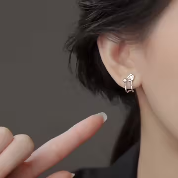 925銀針×雙層白山茶花×耳環