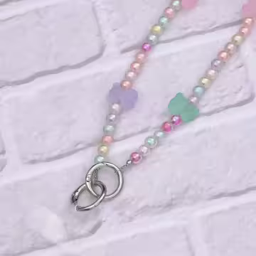 小熊軟糖圓珠×手機斜背雙勾掛繩×繽彩