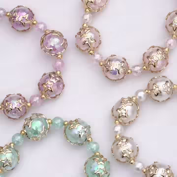 爆裂星彩珠×手機腕帶掛繩×白色