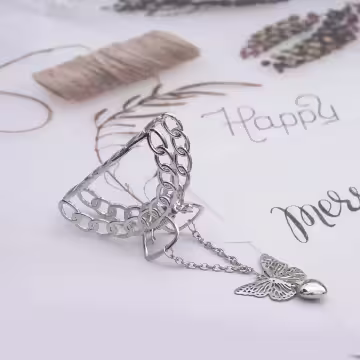 蝴蝶流蘇鍊條×鯊魚夾