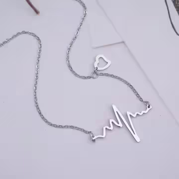 316鋼飾×心跳×鎖骨項鍊×銀色