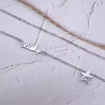 316鋼飾×Lucky好幸運×鎖骨項鍊×銀色