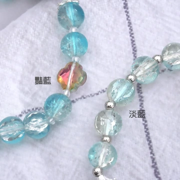四葉草冰裂紋琉璃×固定式串珠手鍊×共二色.avif