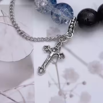 十字琉璃光與夜×固定式串珠手鍊