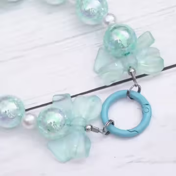 糖果紙炫彩蝴蝶結×手機腕帶掛繩×藍色