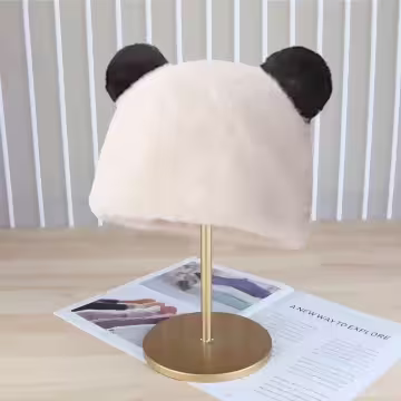 毛絨小熊×毛帽×熊貓