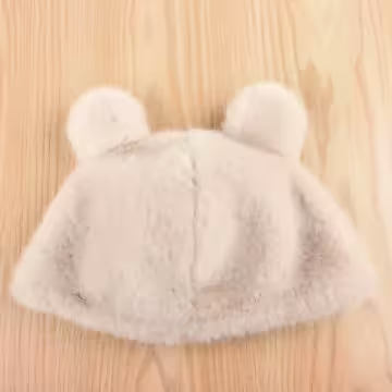 毛絨小熊×毛帽×卡其